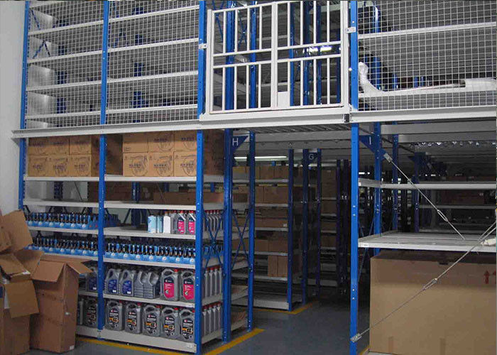 रैक समर्थित मेज़ानिन औद्योगिक स्टील भंडारण रैक रैक फ्रेम के साथ ठंडा लुढ़का हुआ