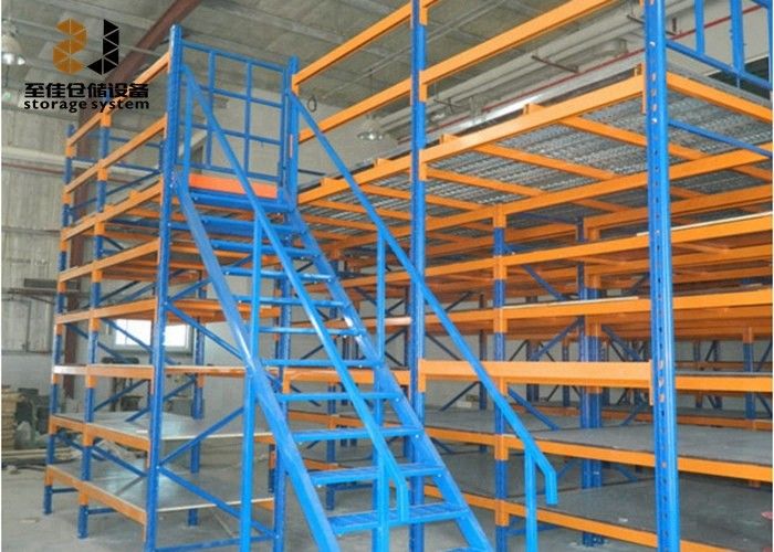 स्टील Q235 / Q345 मेज़ानिन फर्श रैक बड़ी लोड क्षमता के साथ 500kg - 4000kg/Sqm