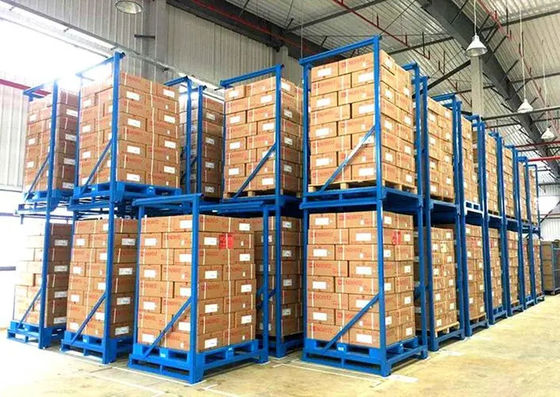 कस्टम वर्टिकल मेटल स्टैक रैक, वेयरहाउस स्टैक करने योग्य स्टील स्टोरेज रैक